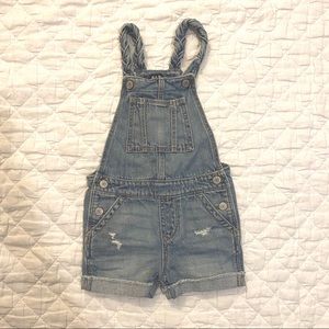 Baby Gap toddler Girls Braided Short Overalls